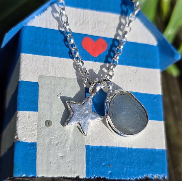 Pale Pool Sea Glass Necklace   426
