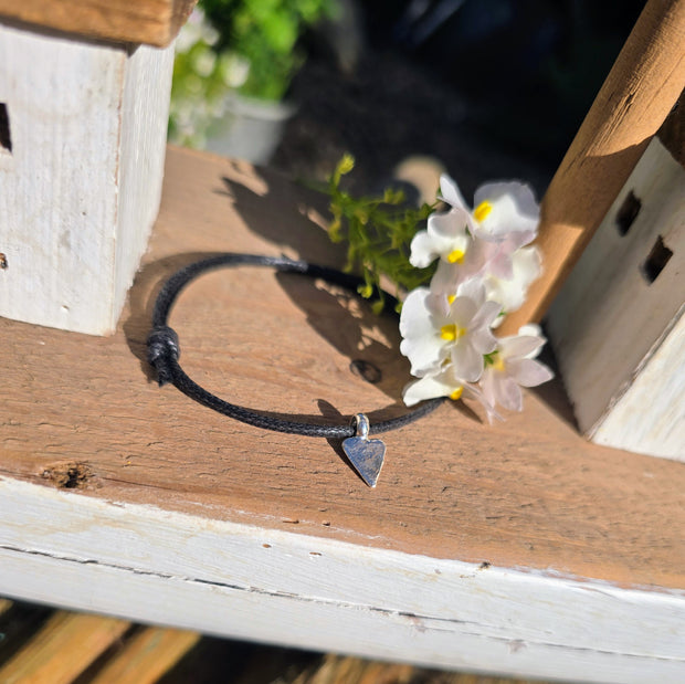 Small Vintage Heart Cord Bracelet