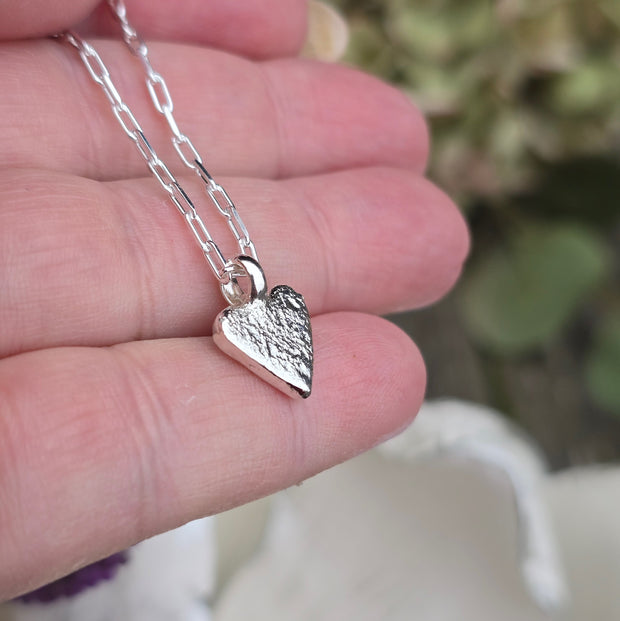 Ashes into Silver My Heart Long Link Necklace