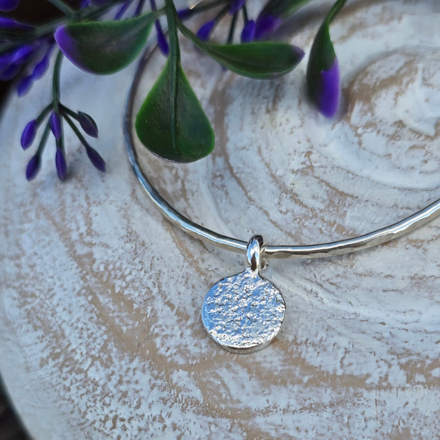 Ashes into Silver Disc Bangle