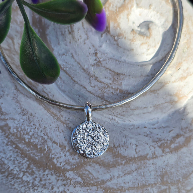 Ashes into Silver Disc Bangle