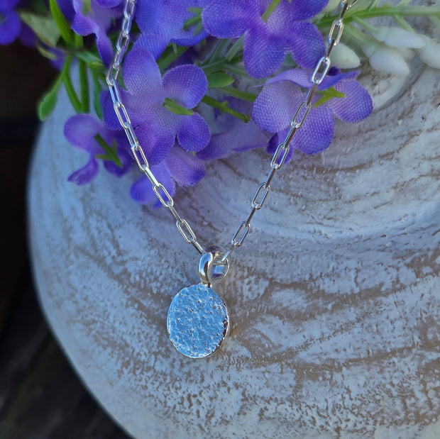 Ashes into Silver Disc Long Link Necklace