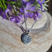 Ashes into Silver Disc Long Link Necklace
