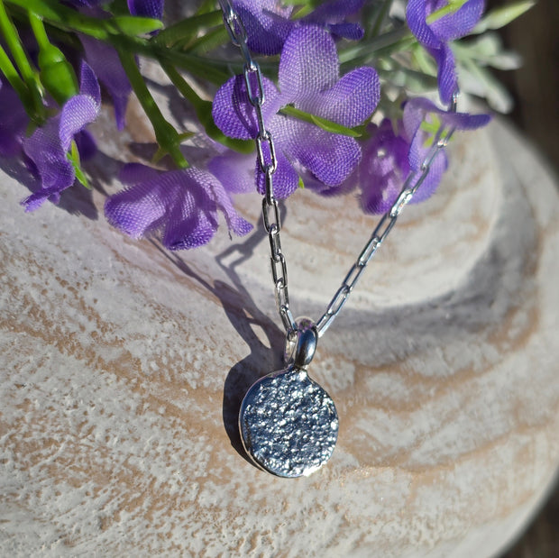 Ashes into Silver Disc Long Link Necklace