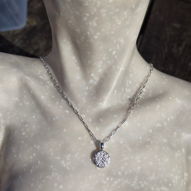 Ashes into Silver Disc Long Link Necklace