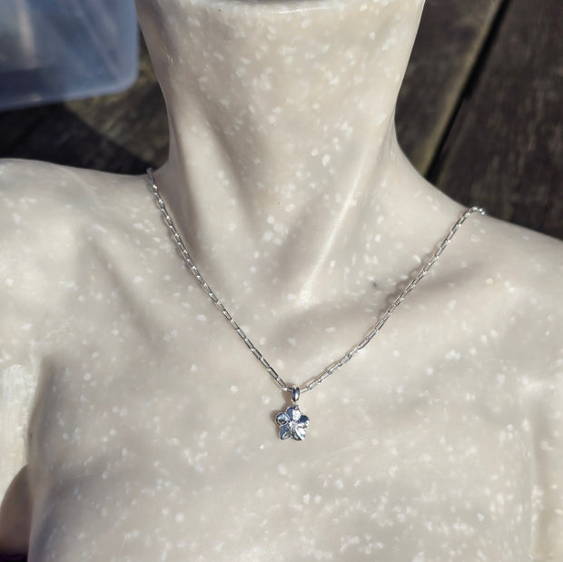 Ashes into Silver Forget me not Long Link Necklace