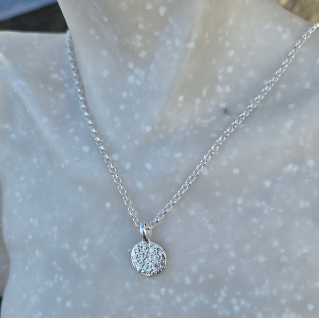 Ashes into Silver Disc Long Link Necklace