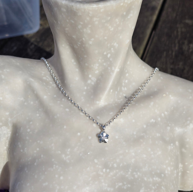 Ashes into Silver Forget me not Belcher Necklace