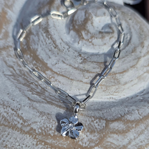 Ashes into Silver Forget Me Knot Long Link Bracelet