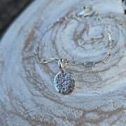 Ashes into Silver Disc Long Link Bracelet