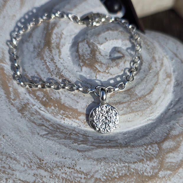 Ashes into Silver Disc Belcher Bracelet