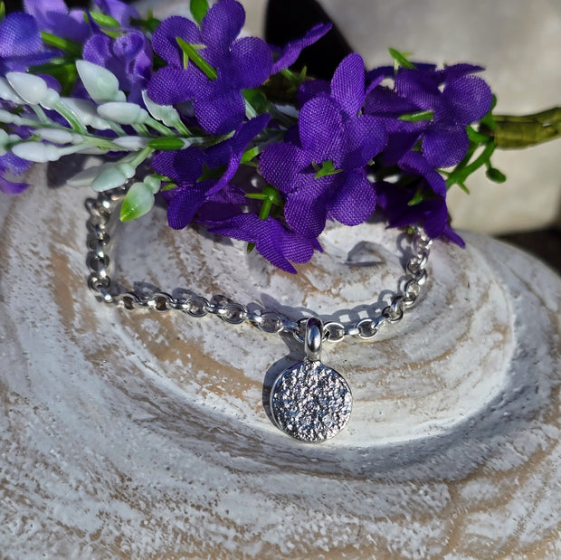 Ashes into Silver Disc Belcher Bracelet