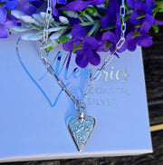 Ashes into Silver Endless Love Heart , on Chunky Long Link Necklace