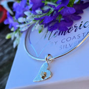 Ashes into Silver Together Forever with Gold Star Memory Bangle