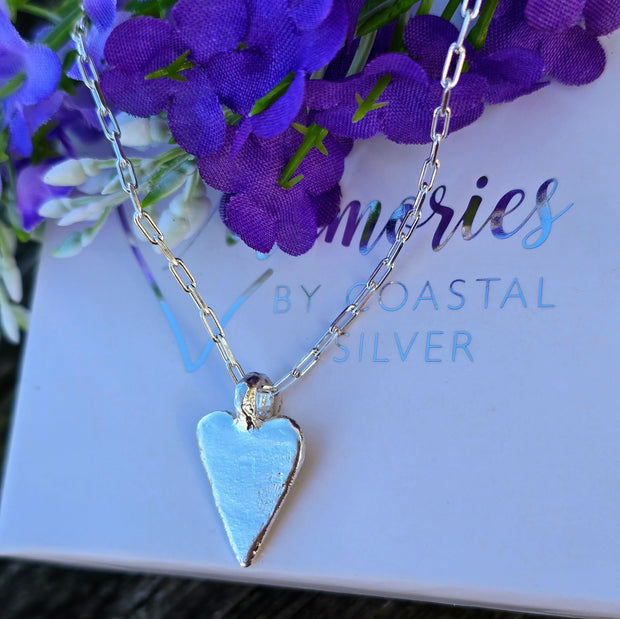 Ashes into Silver Endless Love Heart Long Link Necklace