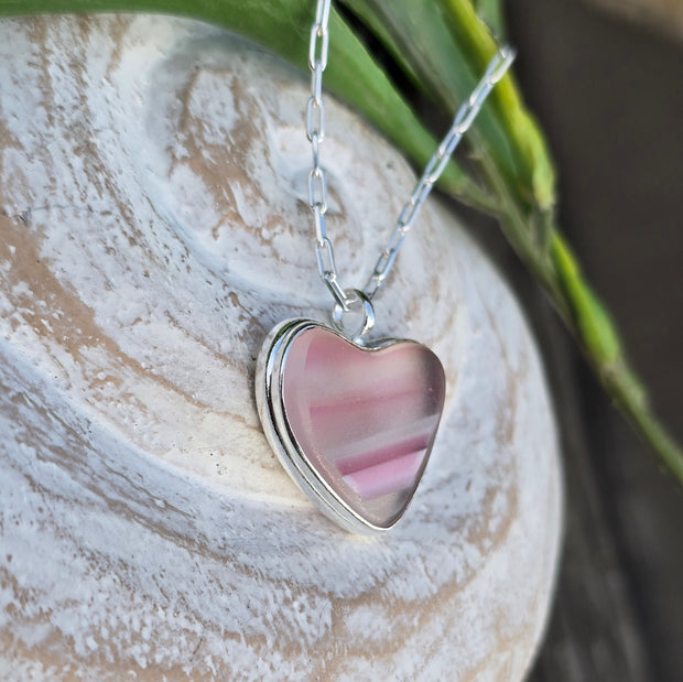 Pink Sky Sea Glass Necklace  302