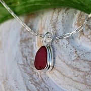 Ruby Red Sea Glass Necklace  303