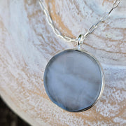 Blue Daffodil Sea Glass Necklace  304