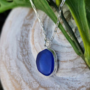 Deep Blue Pool  Sea Glass Necklace  306