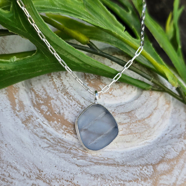 Gentle Ocean  Ripples Sea Glass Necklace  308