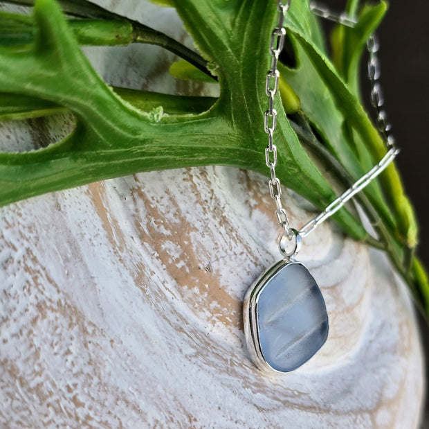 Gentle Ocean  Ripples Sea Glass Necklace  308