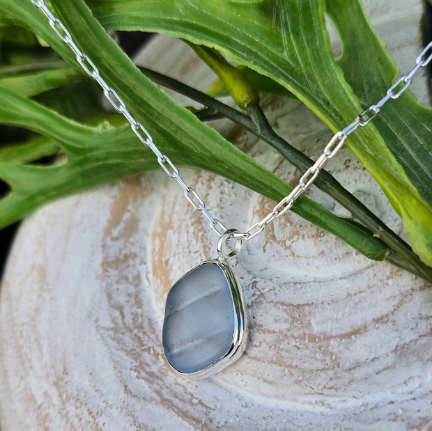 Gentle Ocean  Ripples Sea Glass Necklace  308