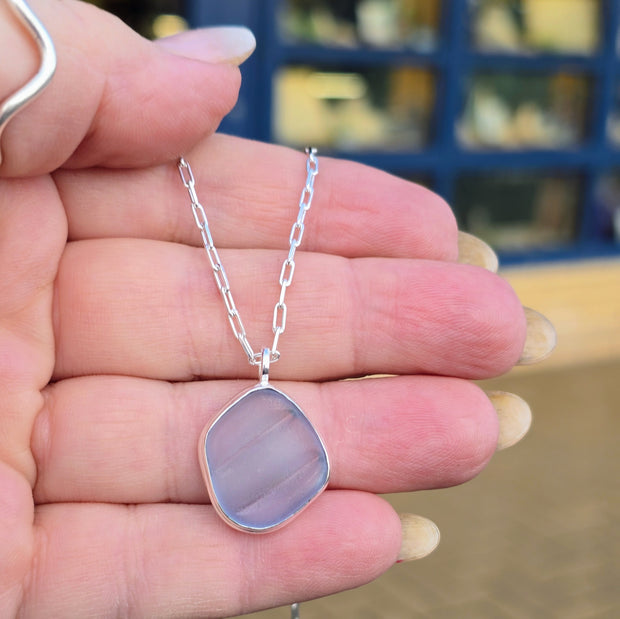 Gentle Ocean  Ripples Sea Glass Necklace  308