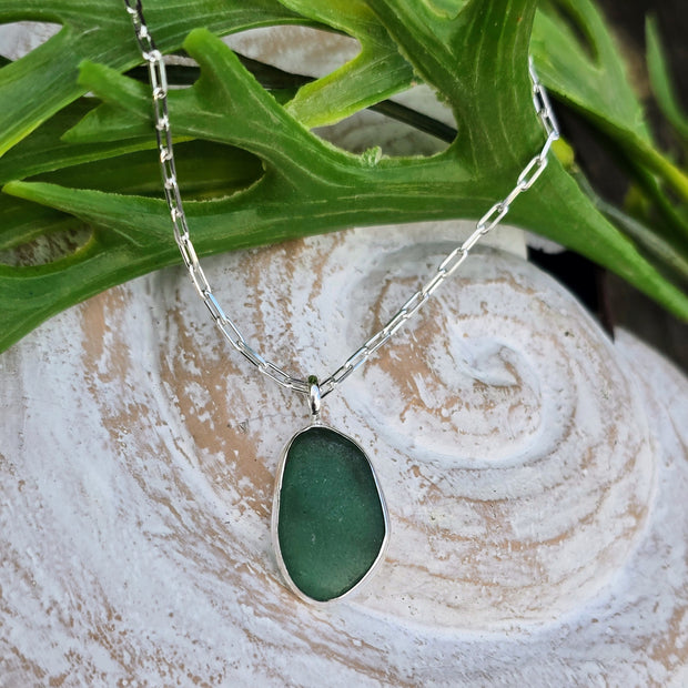 Teal Tide Sea Glass Necklace  313