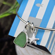 Seaweed Shore Sea Glass Bangle   43