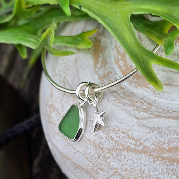 Seaweed Shore Sea Glass Bangle   43