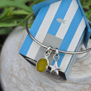 Sunrise Lagoon Sea Glass Bangle   77