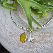Sunrise Lagoon Sea Glass Bangle   77