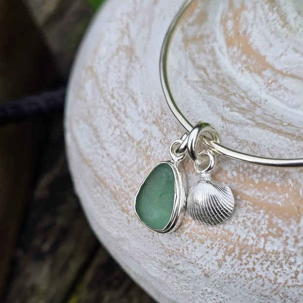 Seafoam Pool Sea Glass Bangle   46
