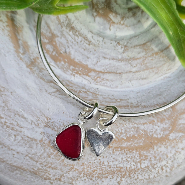 Red Reef Sea Glass Bangle   40