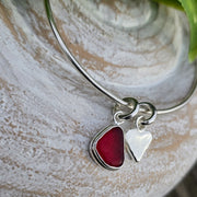 Red Reef Sea Glass Bangle   40