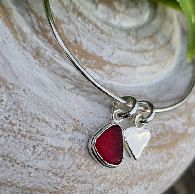 Red Reef Sea Glass Bangle   40