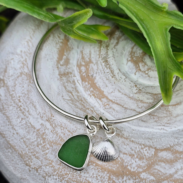 Edinburgh Seaweed  Sea Glass Bangle   38