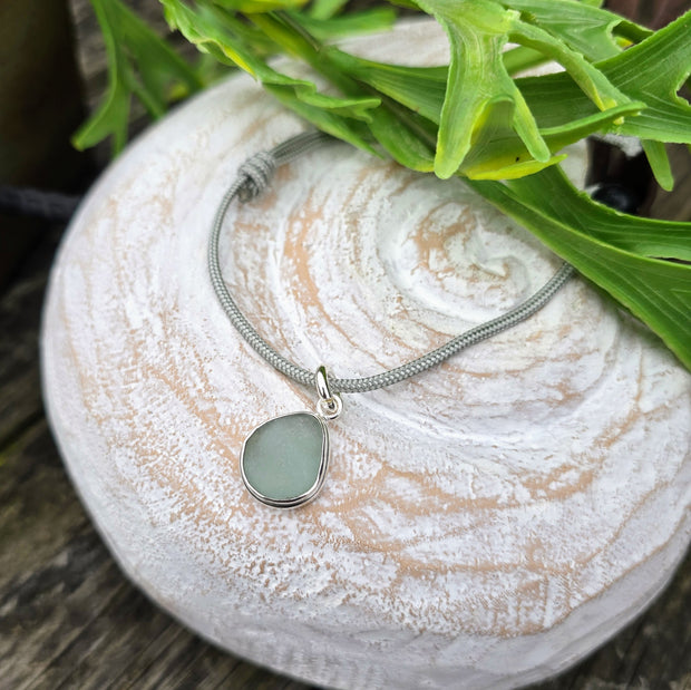 Seafoam Pool Sea Glass Rope Bracelet   20
