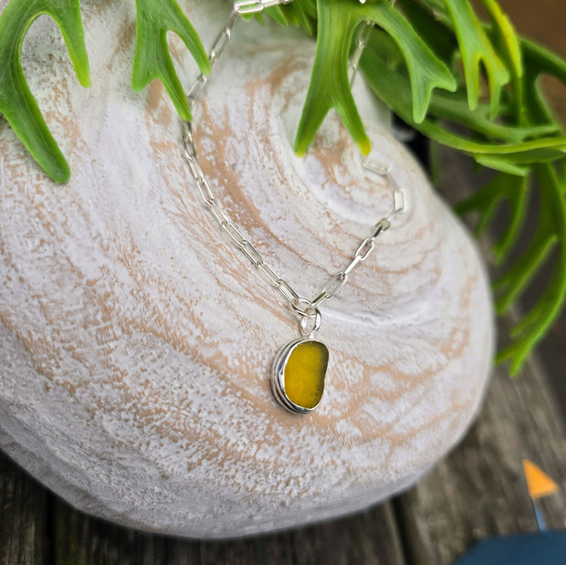 Sunshine Lagoon Sea Glass Long Link Bracelet  28