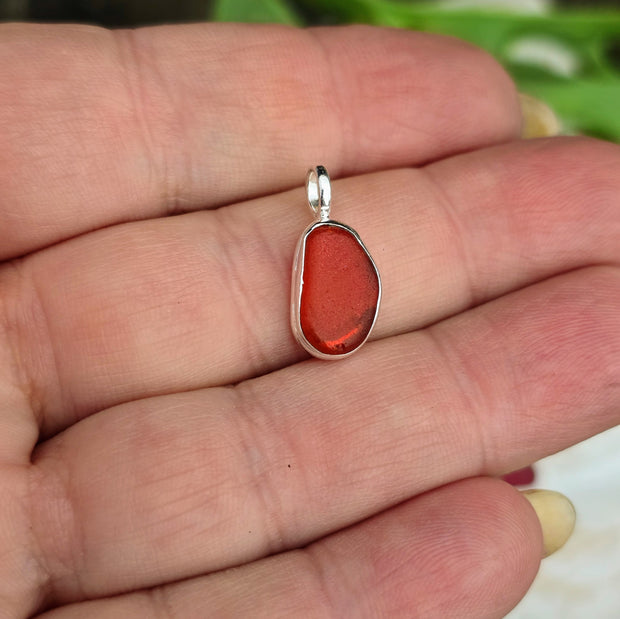 Red Sand Bay Sea Glass long Link Bracelet    29
