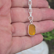 Sunset Glow Sea Glass long Link Bracelet    32