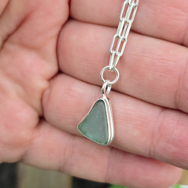 Water Droplet Sea Glass long Link Bracelet    33