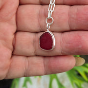 Sea Star Red Sea Glass long Link Bracelet    47