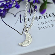 Ashes into Silver Crescent Moon Belcher Necklace