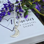 Ashes into Silver Crescent Moon Belcher Necklace