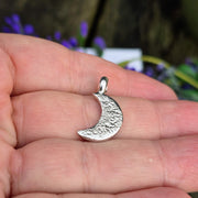 Ashes into Silver Crescent Moon Belcher Necklace
