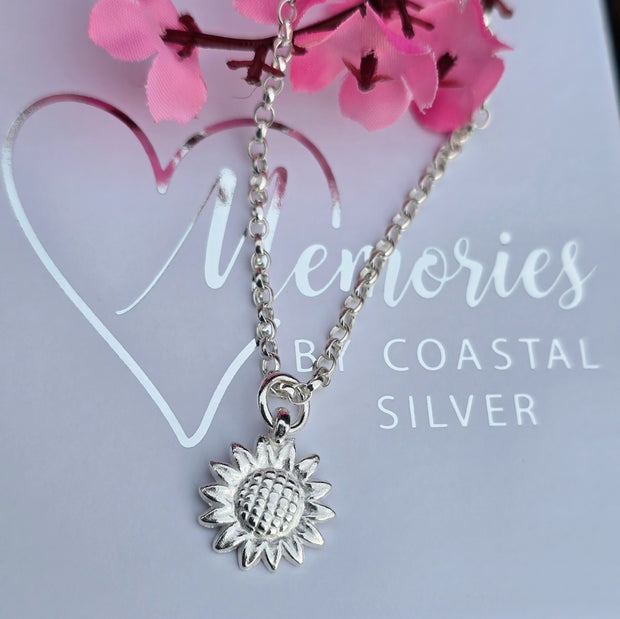 Ashes into Silver 'Sunflower' Belcher Necklace