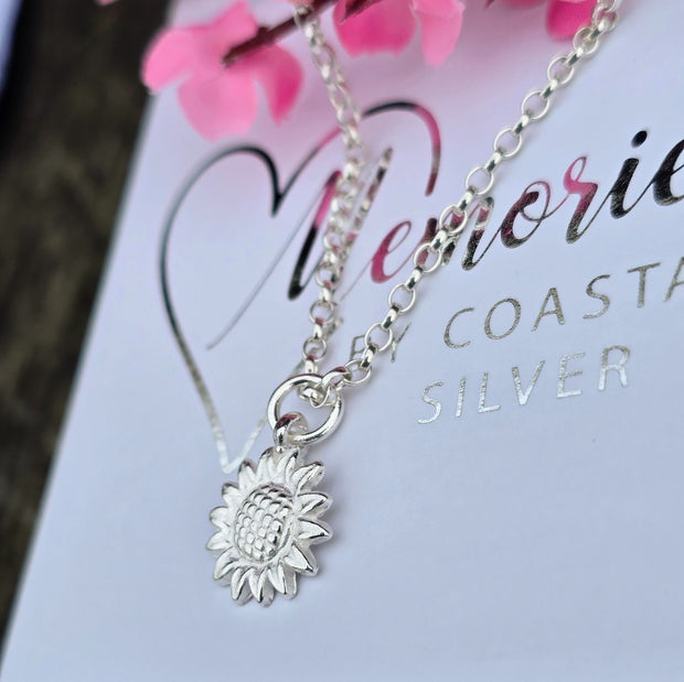 Ashes into Silver 'Sunflower' Belcher Necklace