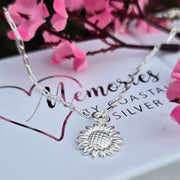 Ashes into Silver Sunflower Long Link Necklace