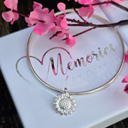 Ashes into Silver 'Sunflower' Bangle